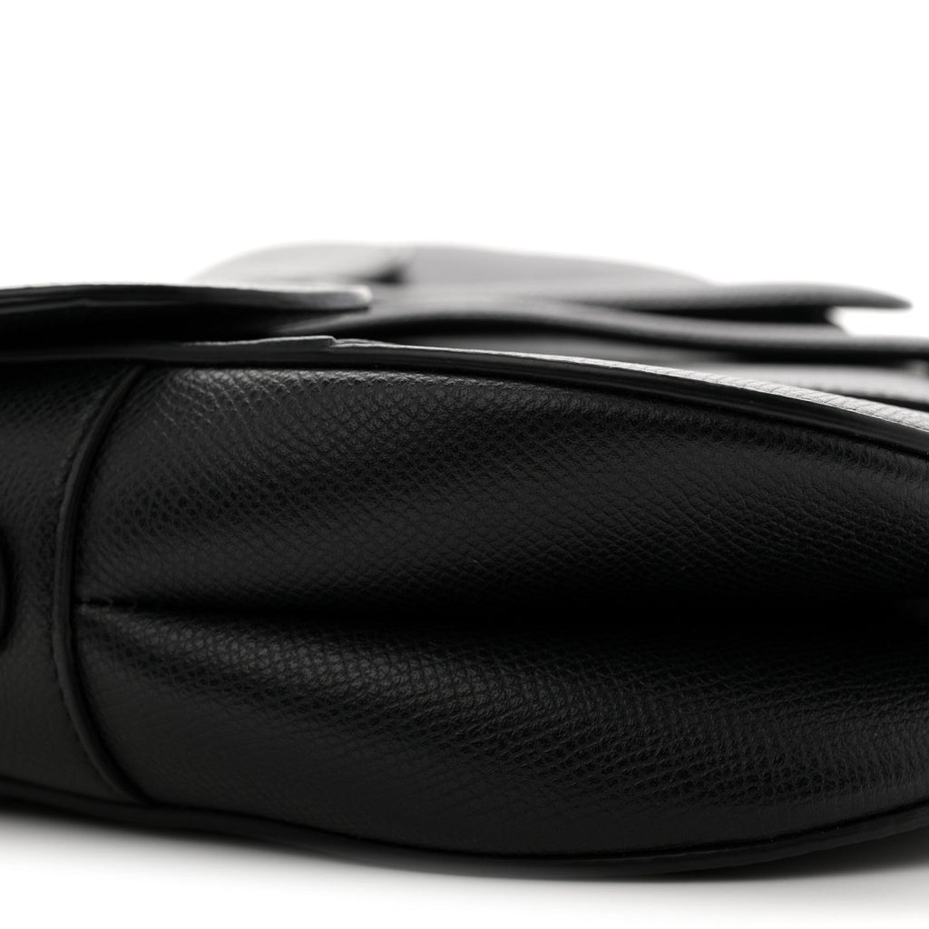 Grained Calfskin Saddle Bag Black
