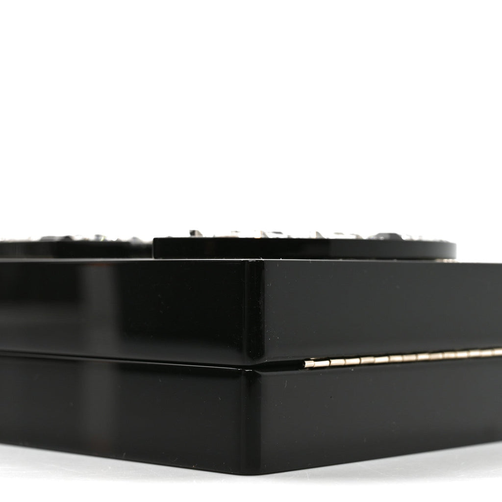 Plexiglass Strass Mosaic No 5 Minaudiere Clutch Black Gold