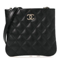 Lambskin Quilted Crossbody Bag Black