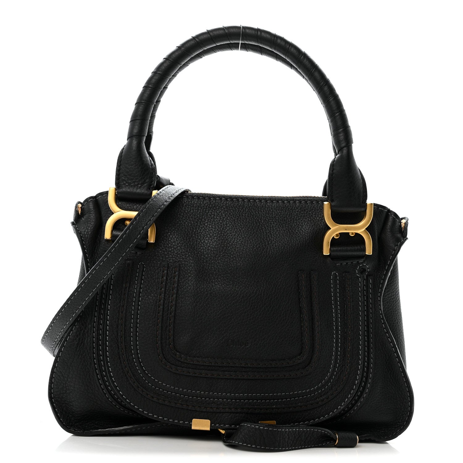 Calfskin Medium Marcie Satchel Black