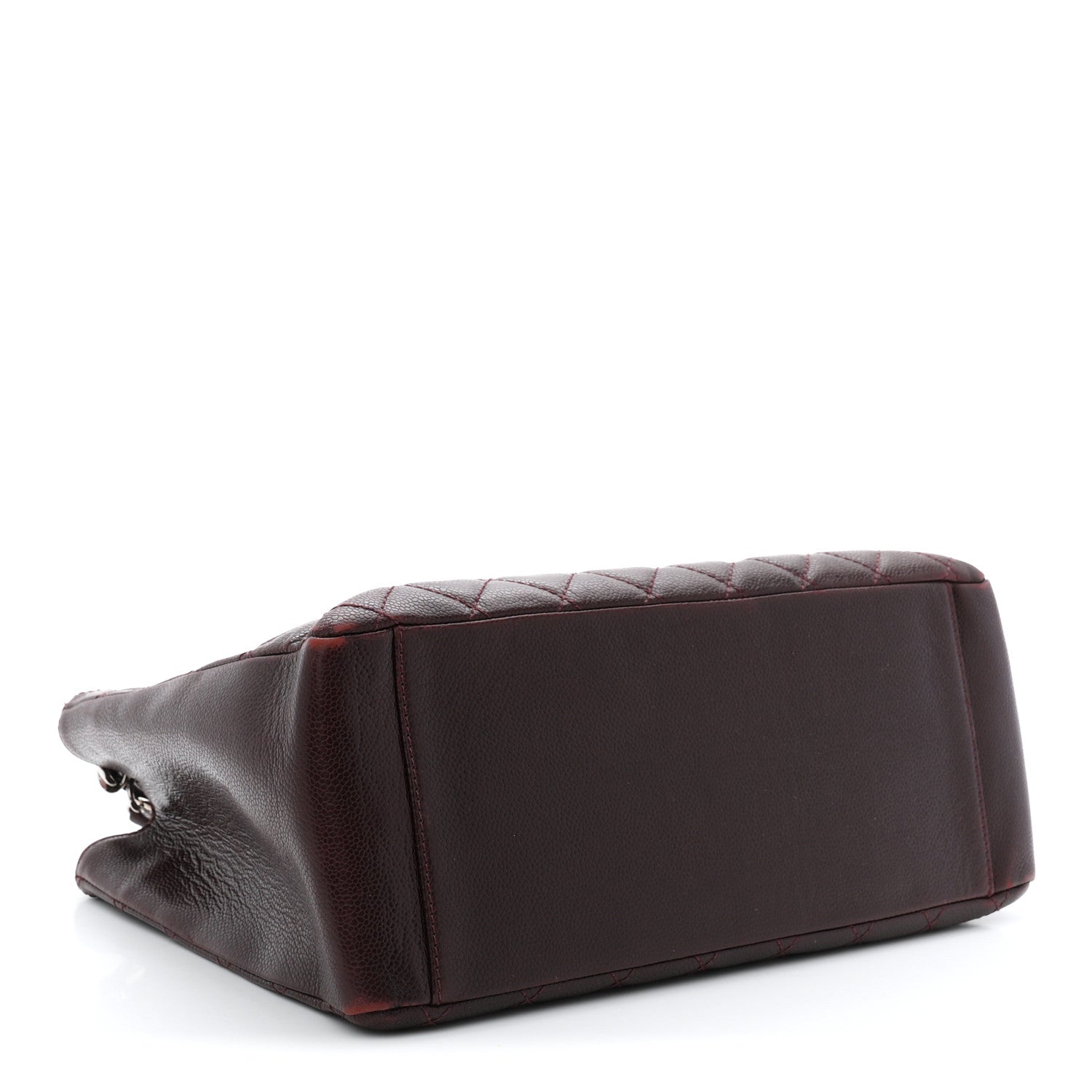 Caviar Quilted Grand Shopping Tote GST Dark Bordeaux