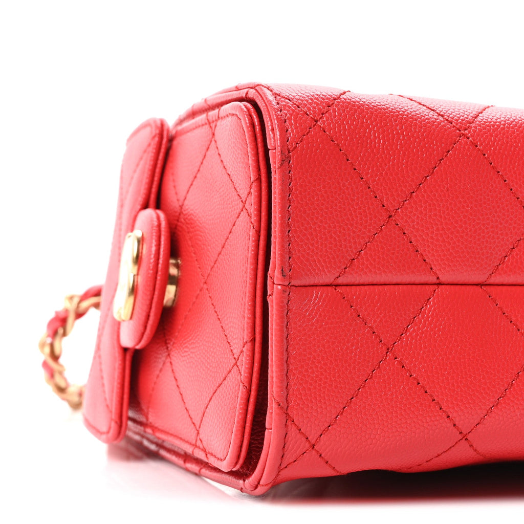 Caviar Quilted Mini Chanel 25 Handbag Red