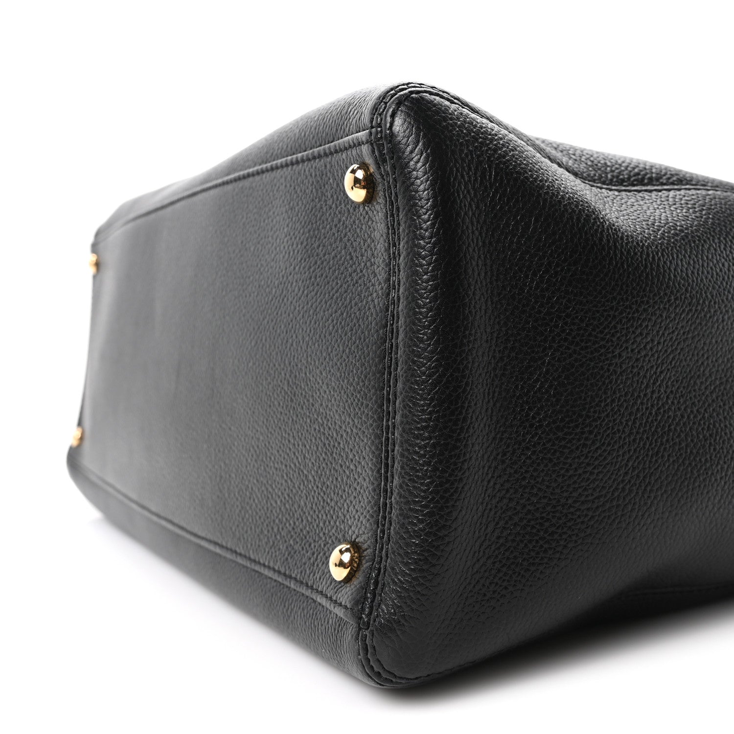 Calfskin Cerf Executive Shopper Tote Black