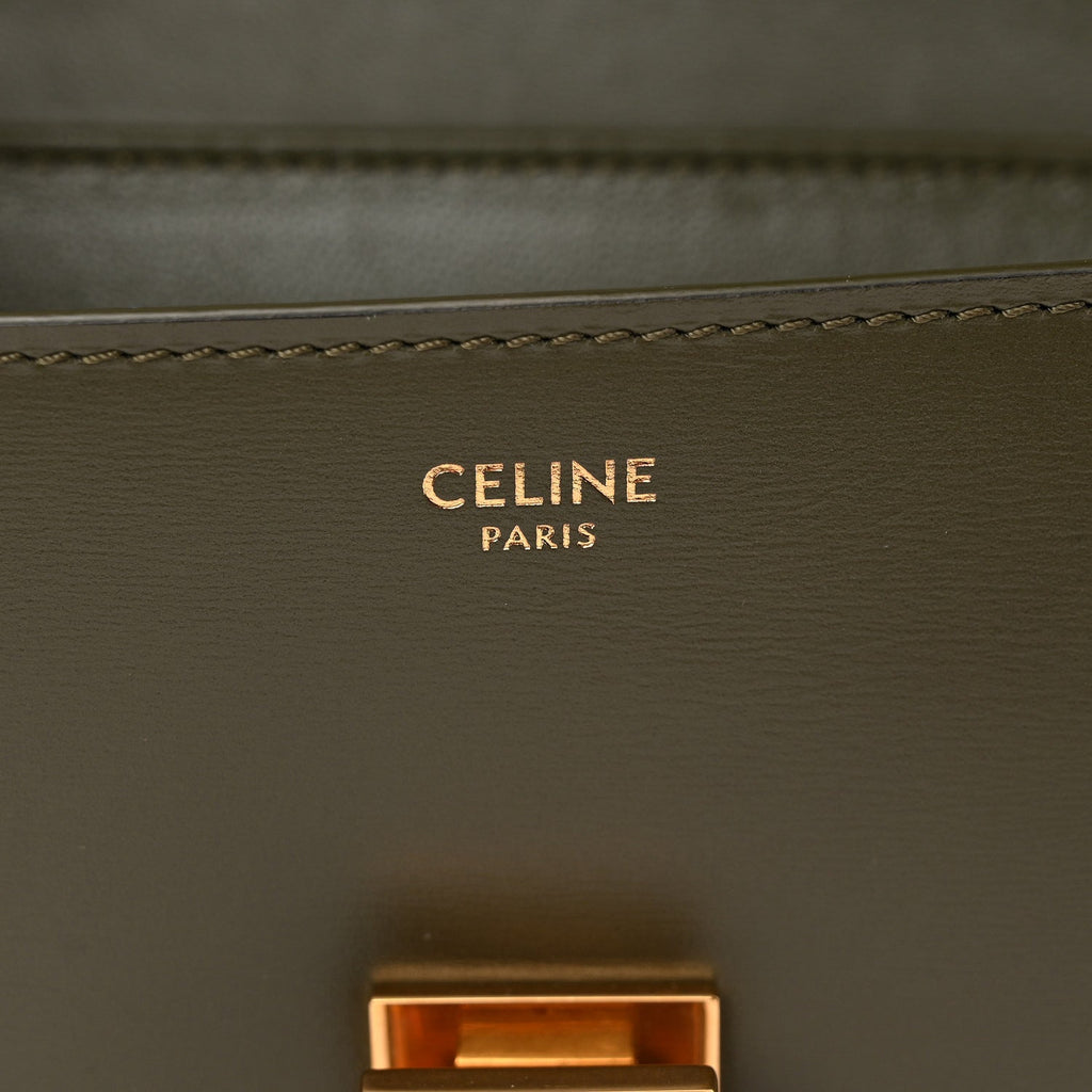 Box Calfskin Teen Classic Box Flap Bag Dark Olive