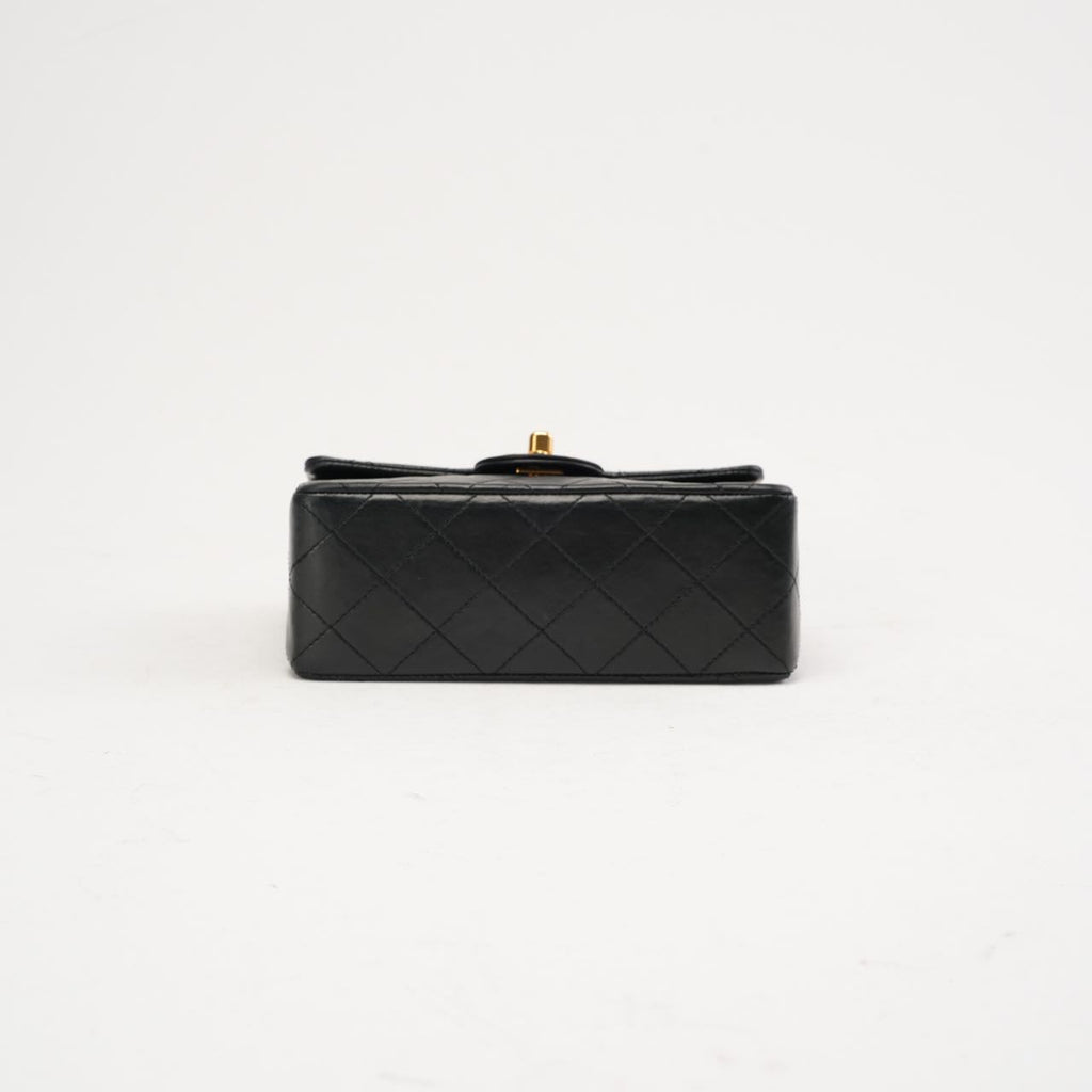 Chanel Vintage Mini Square Classic Flap Lambskin Black 1991