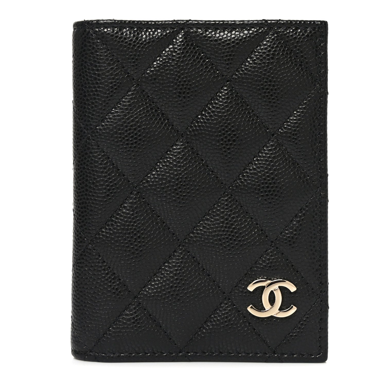 Caviar Quilted Card Holder Wallet Black