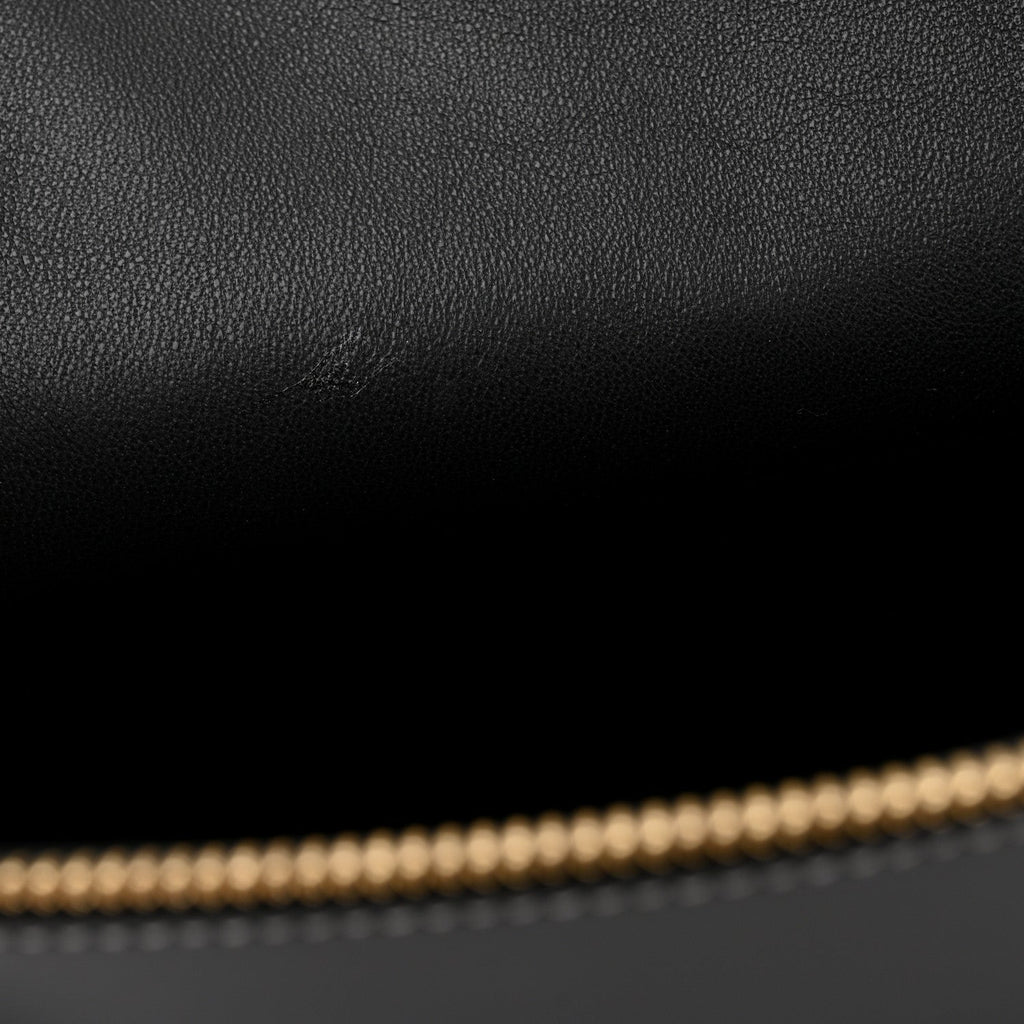 Smooth Calfskin Double Stitching Mini Belt Bag Black
