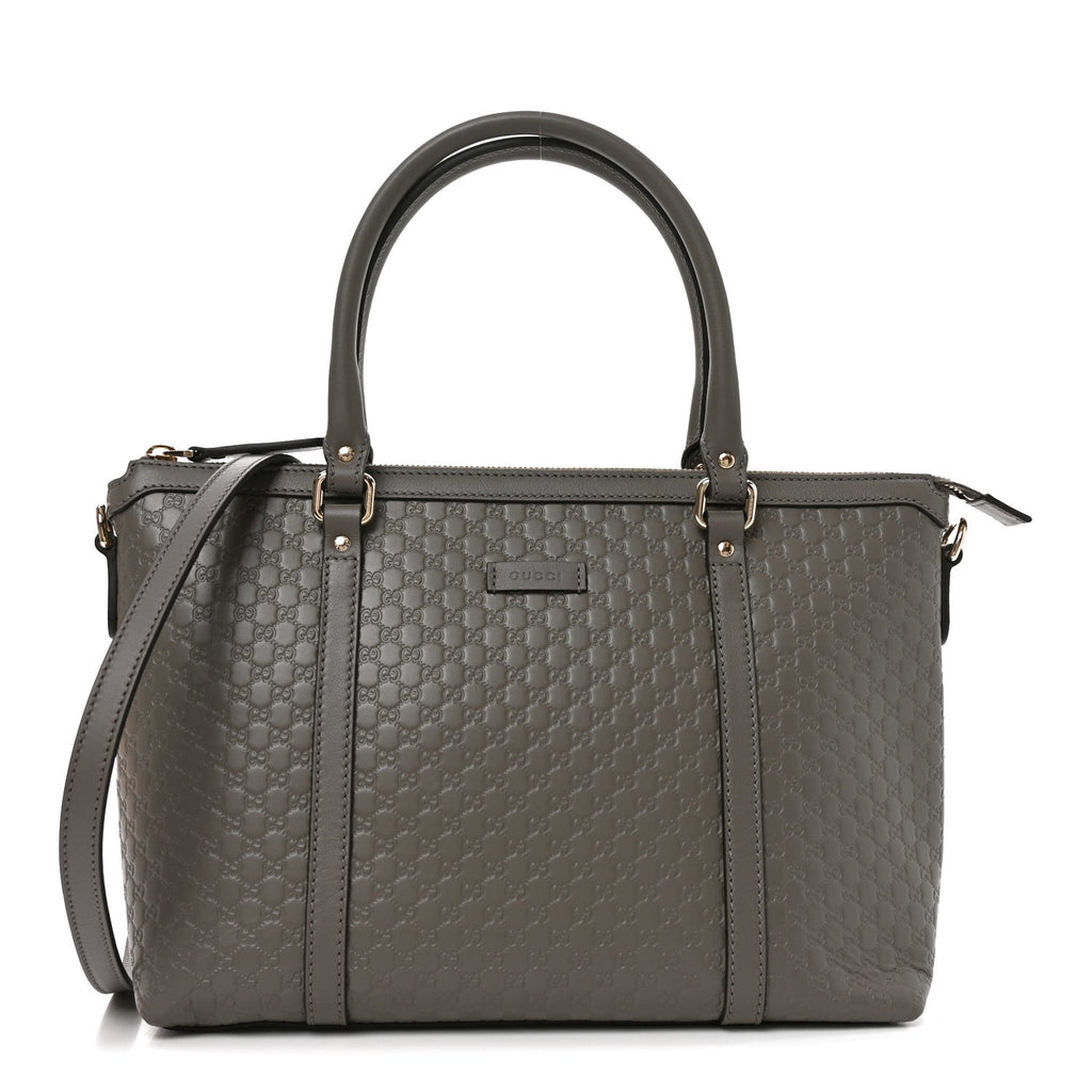 Soft Microguccissima Small Zippered Satchel Loess