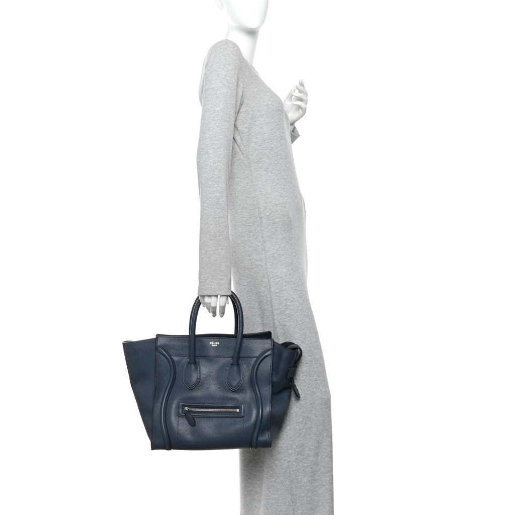 Drummed Calfskin Mini Luggage Slate
