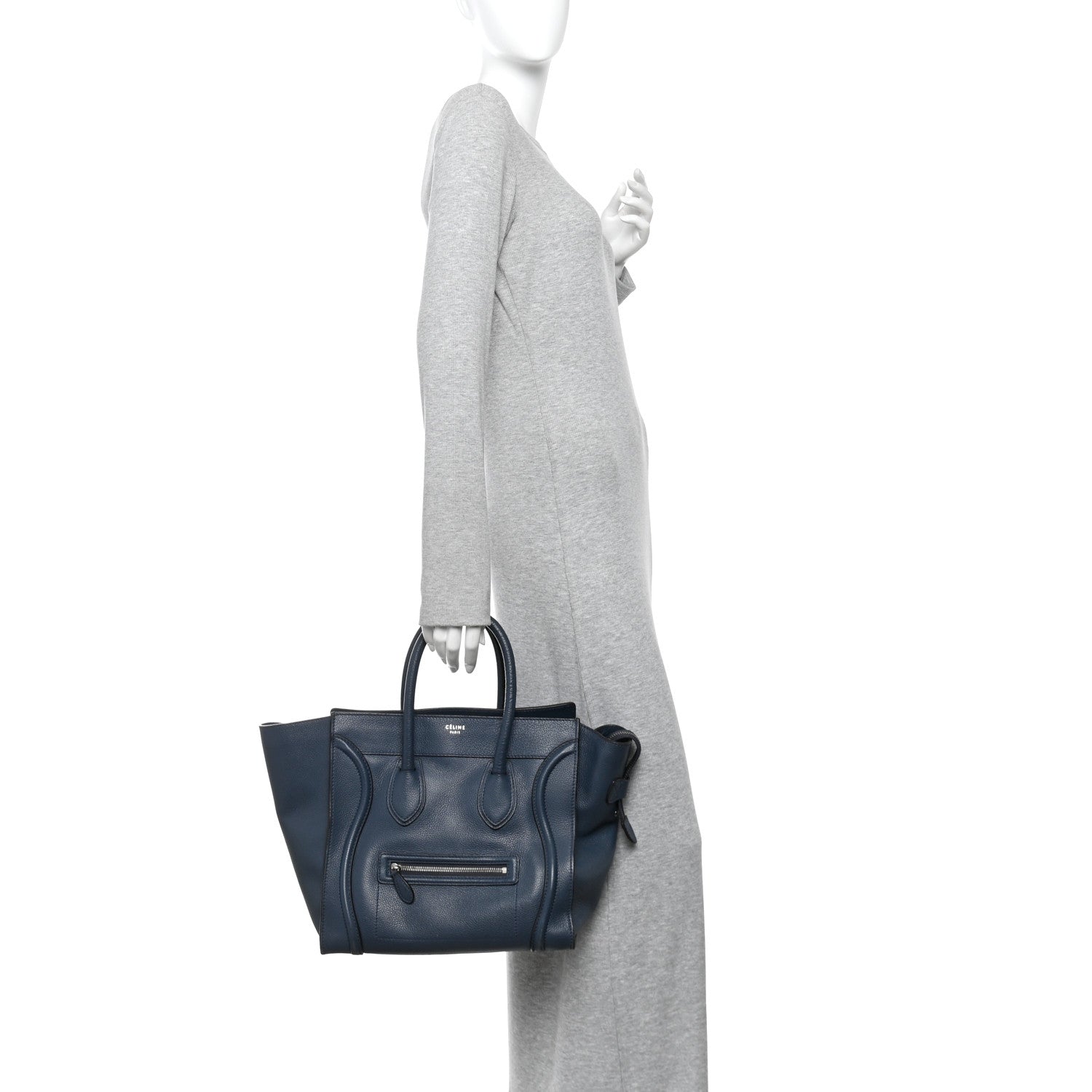 Drummed Calfskin Mini Luggage Slate