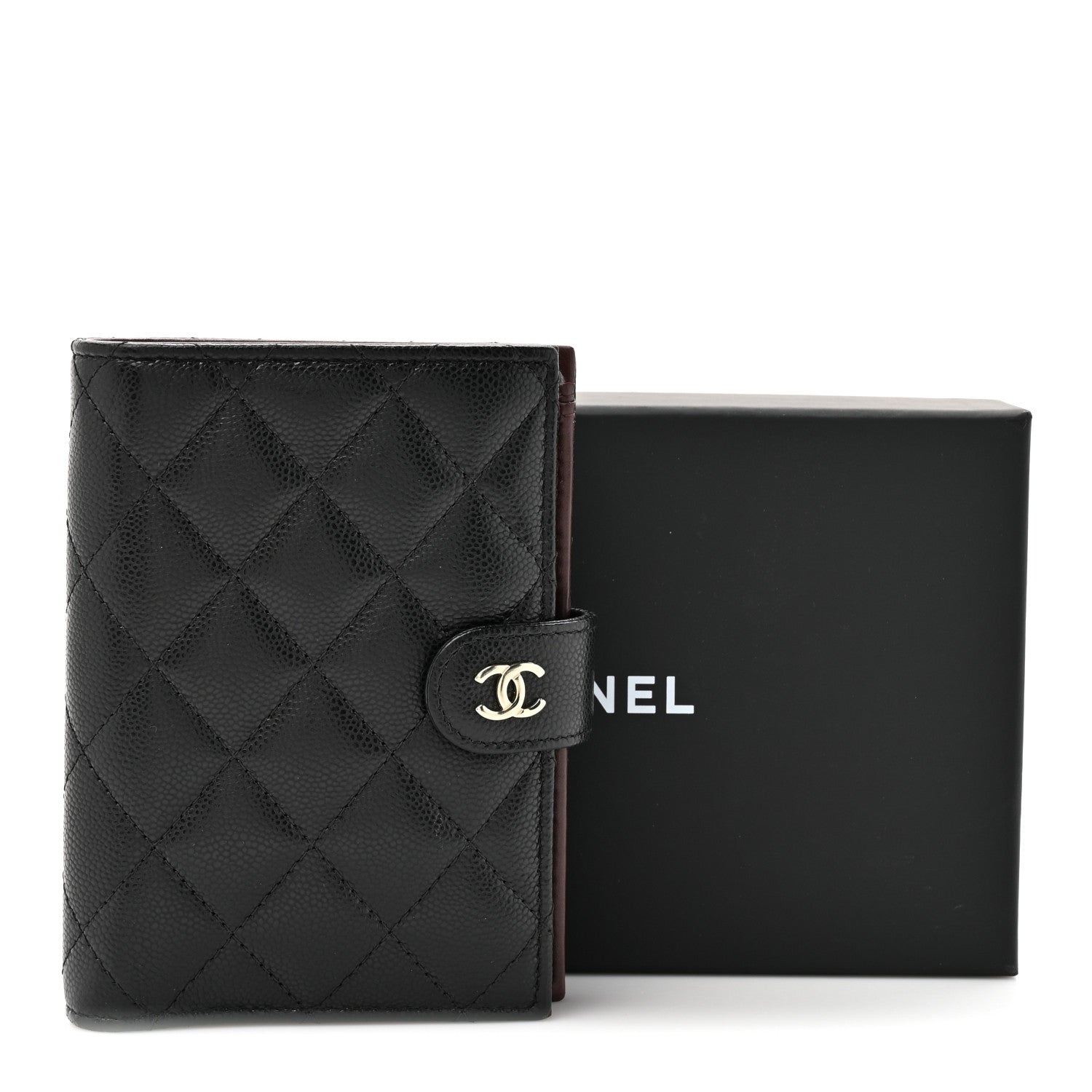 Caviar Quilted Passport Holder Black