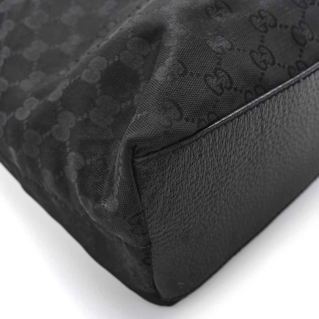 GG Monogram Large Web Handle Vertical Tote Black