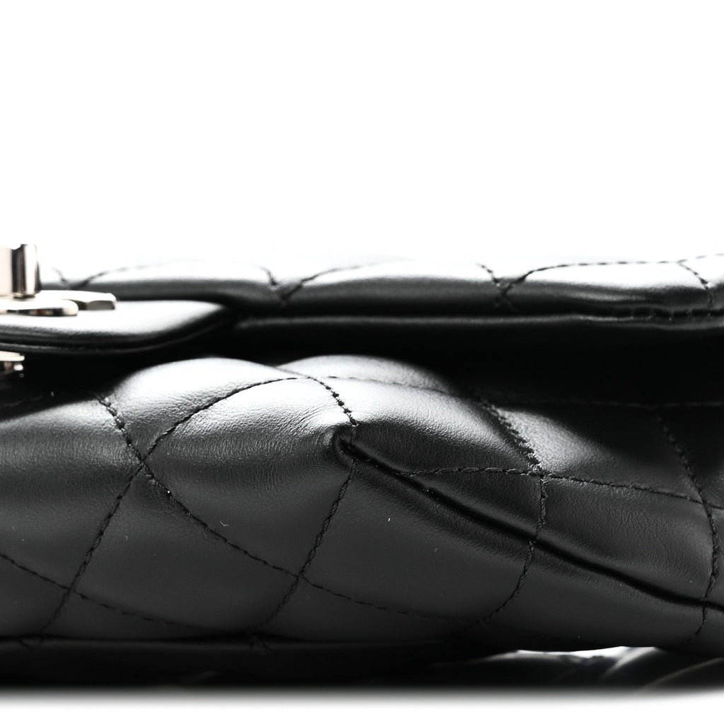 Calfskin Quilted CC Uniform Flap Belt Bag Black