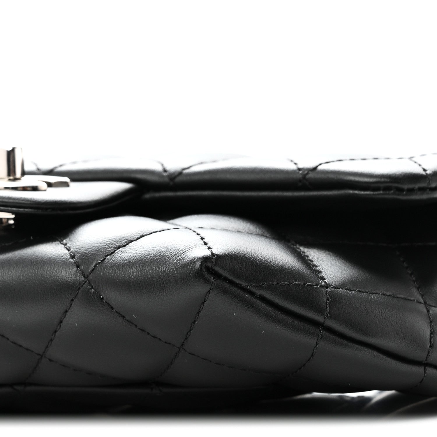 Calfskin Quilted CC Uniform Flap Belt Bag Black