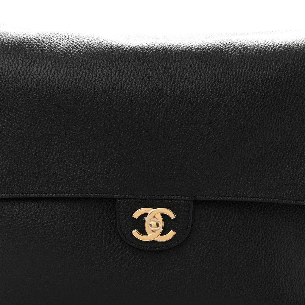 Grained Calfskin Souplissimo Maxi Flap Black