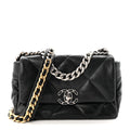 Lambskin Quilted Medium Chanel 19 Flap Black