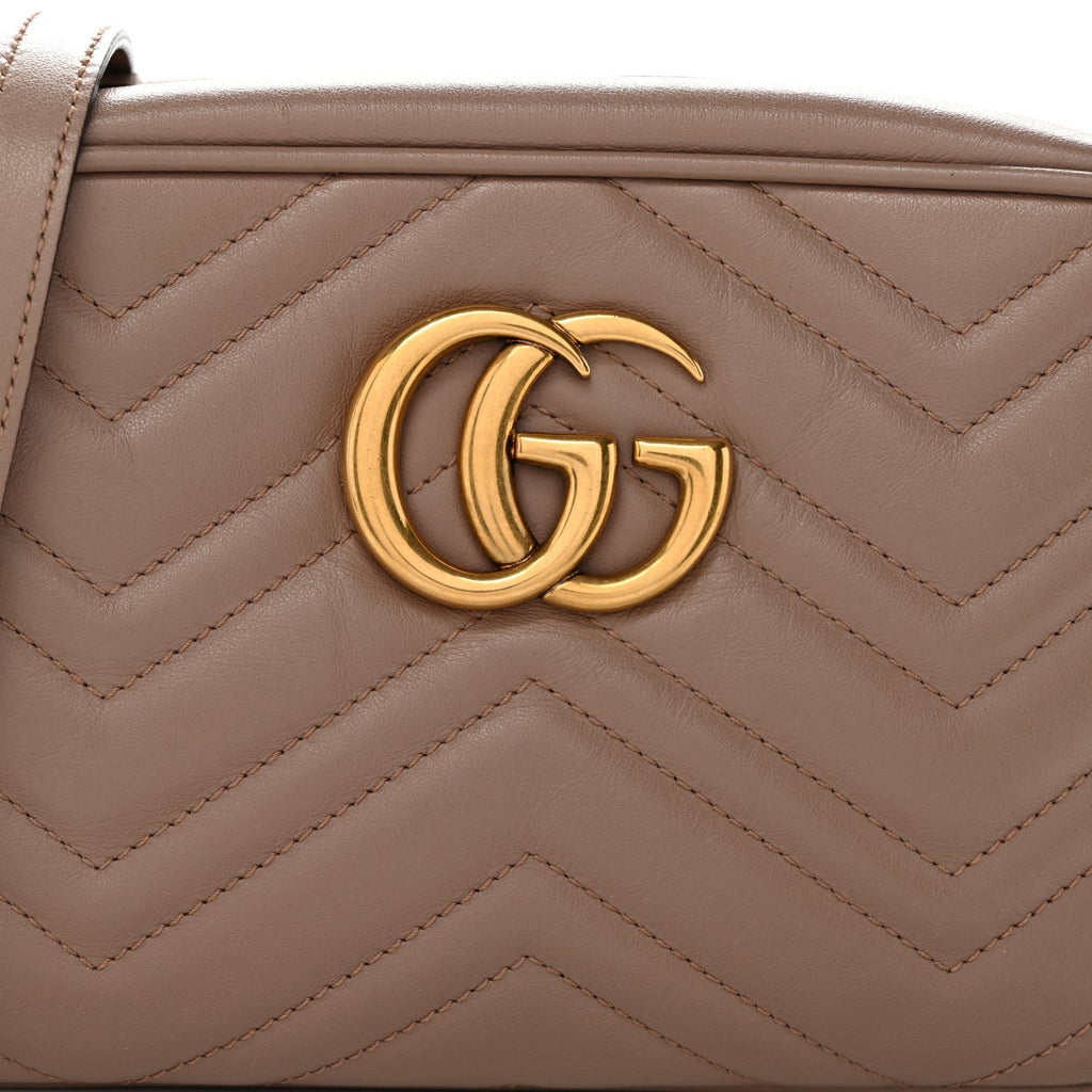 Calfskin Matelasse Small GG Marmont Chain Shoulder Bag Porcelain Rose