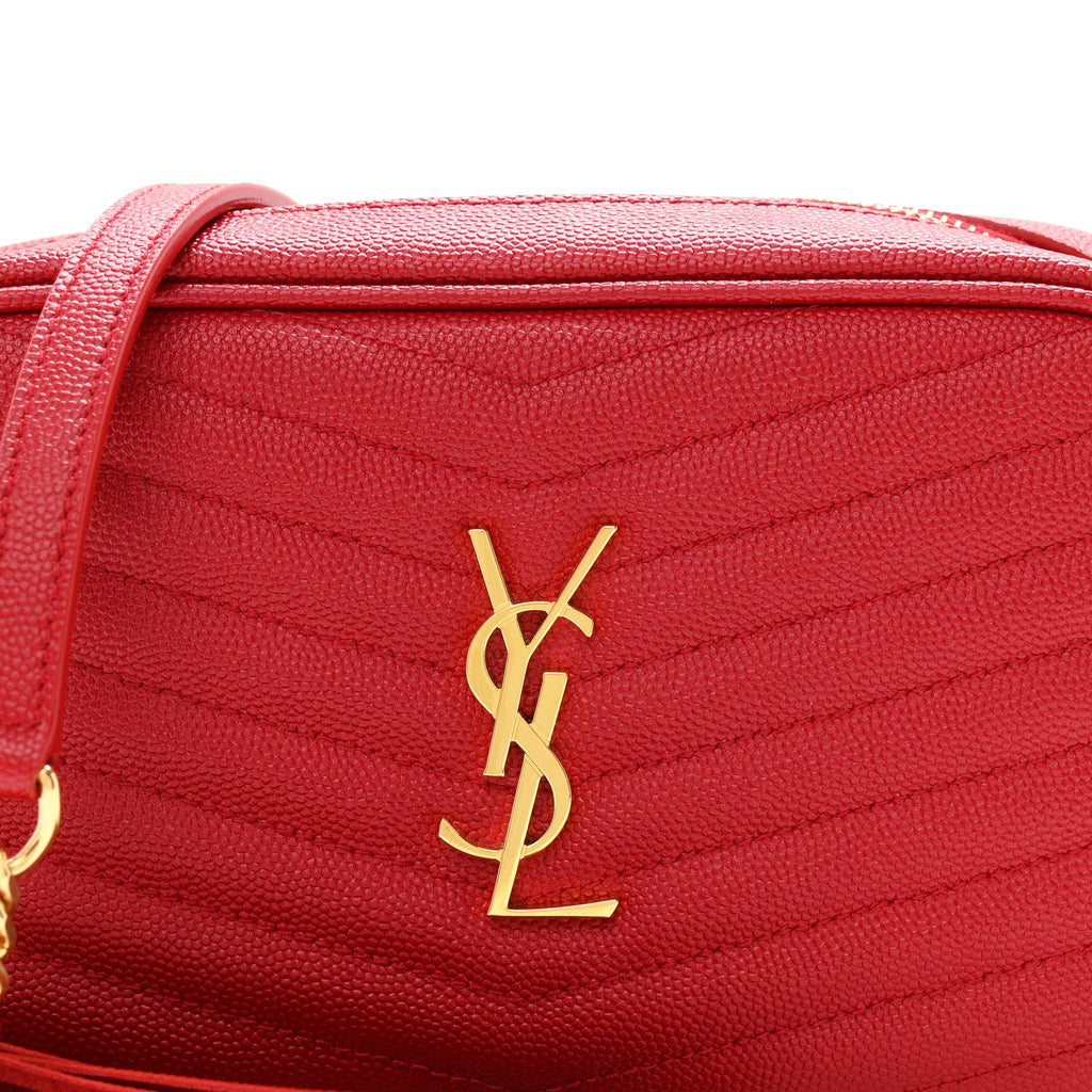 Grain De Poudre Matelasse Monogram Mini Lou Camera Bag Eros Red