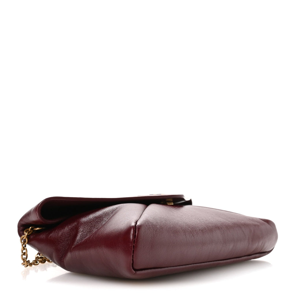 Lambskin Small Cassandre Envelope Pouch Dark Ruby