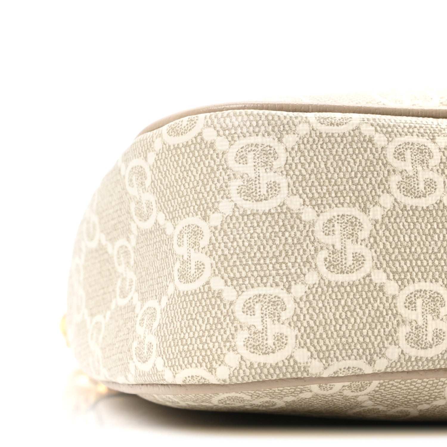 GG Supreme Monogram Textured Dollar Calfskin Web Small Ophidia GG Handbag Beige Mystic White Oatmeal