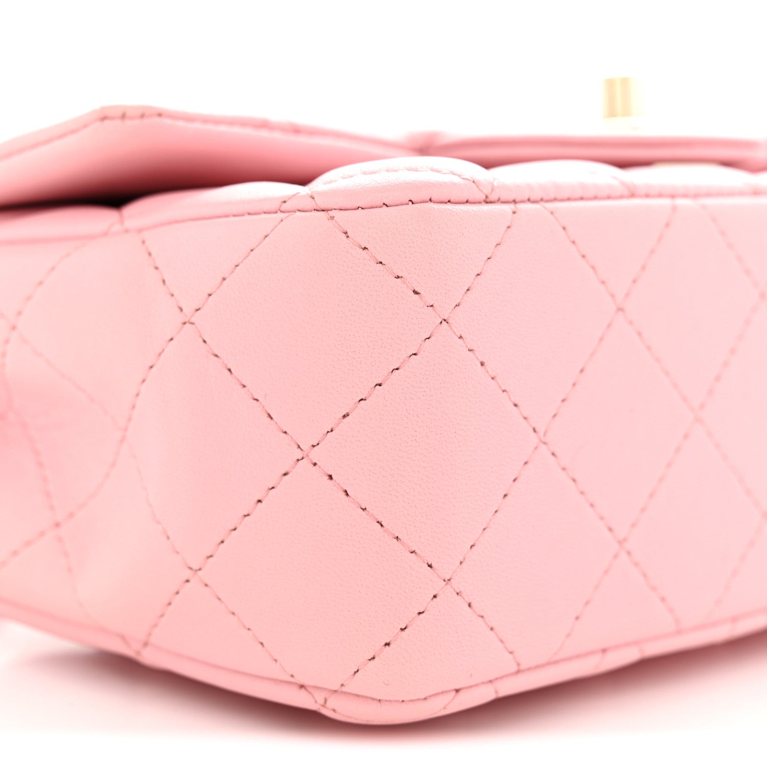 Lambskin Quilted Mini Rectangular Flap Pink