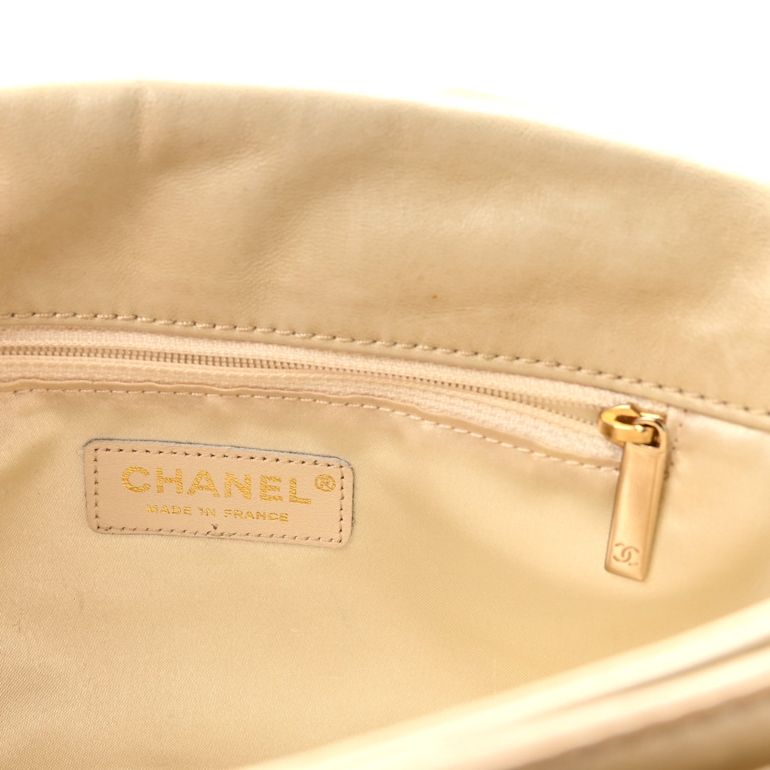 Lambskin Small Lady Braid Flap Light Beige