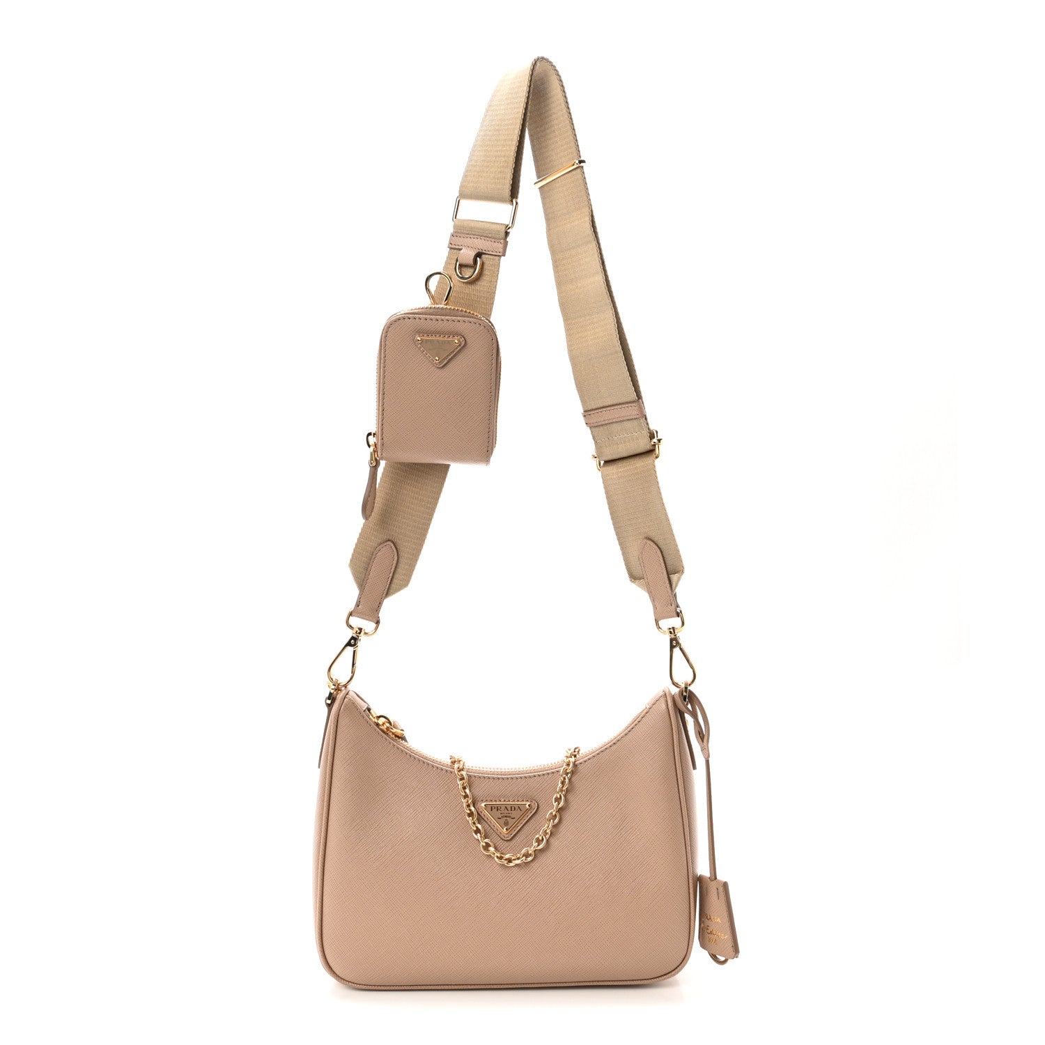 Saffiano Lux Re-Edition 2005 Shoulder Bag Cammeo