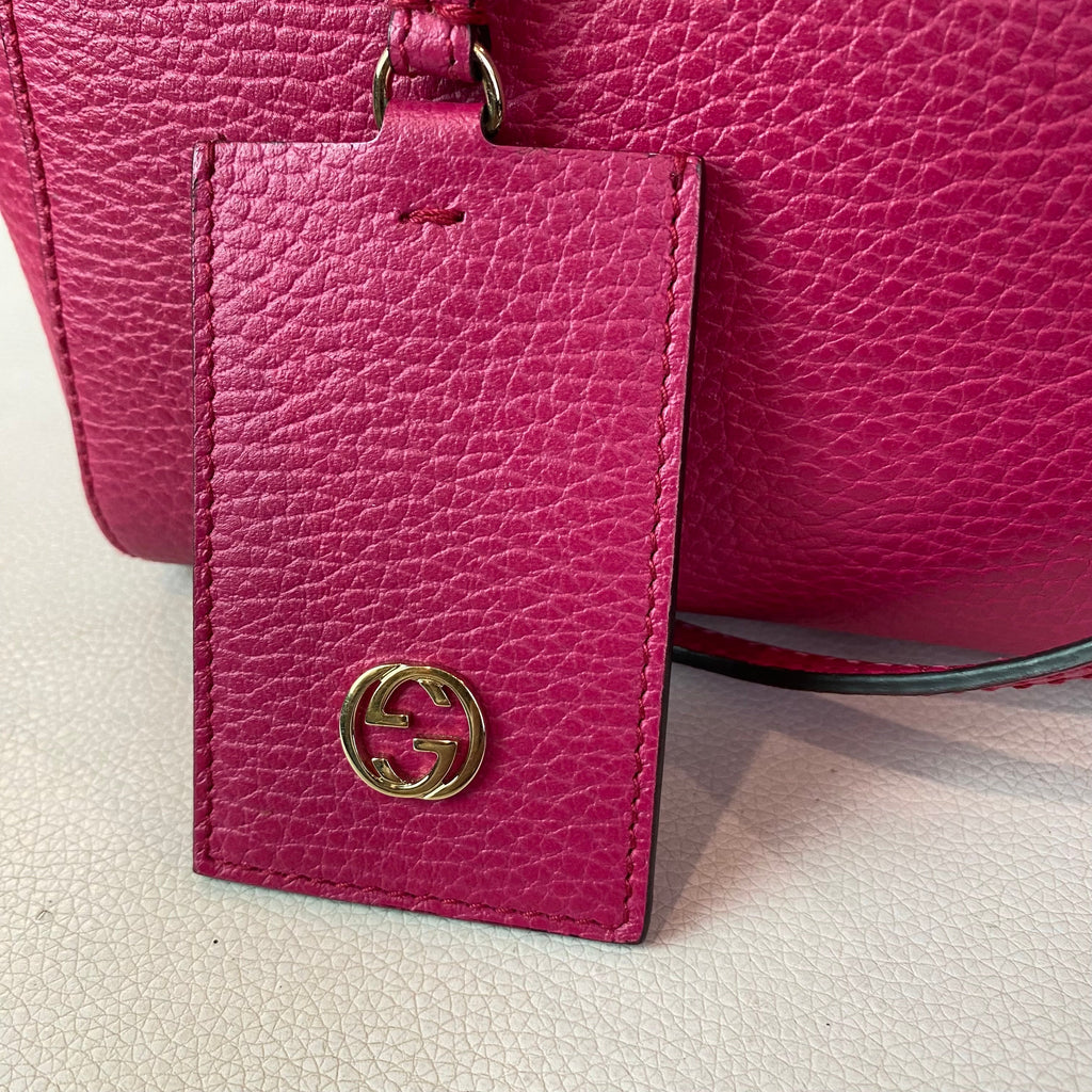 GUCCI Small Leather Swing Tote Crossbody Pink NWOT