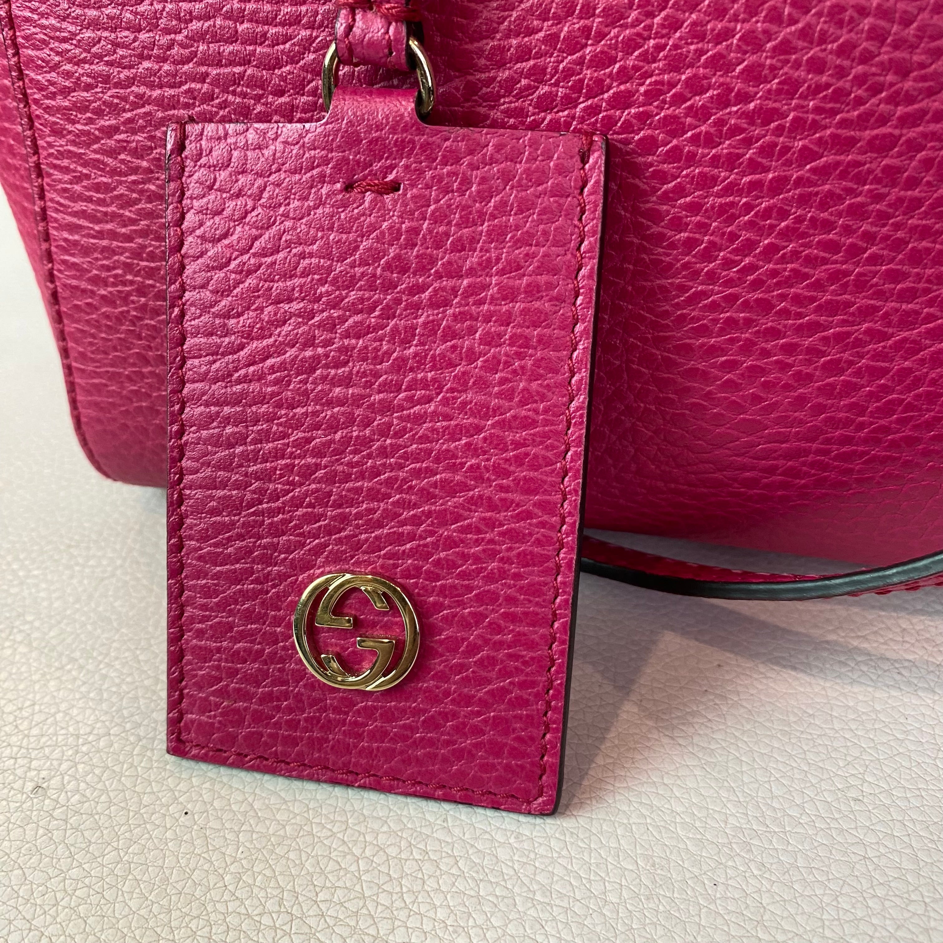 GUCCI Small Leather Swing Tote Crossbody Pink NWOT