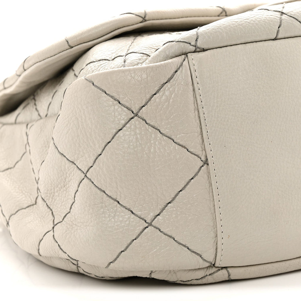 Glazed Calfskin XL On The Road Flap Light Grey