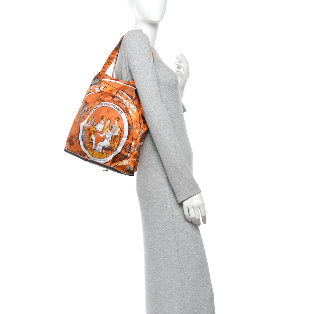 Buffle Silky Jeu Des Omnibus Et Dames Blanches Pop Shopper Tote Orange Multicolor