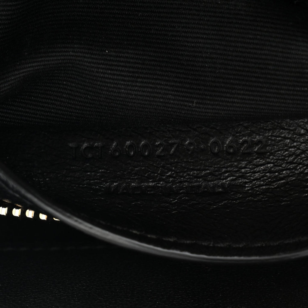 Sheepskin Matelasse Chevron Monogram Medium College Bag Black