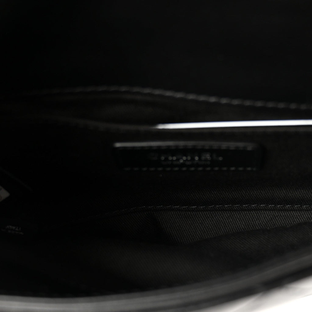 Calfskin Quilted CC Uniform Flap Belt Bag Black