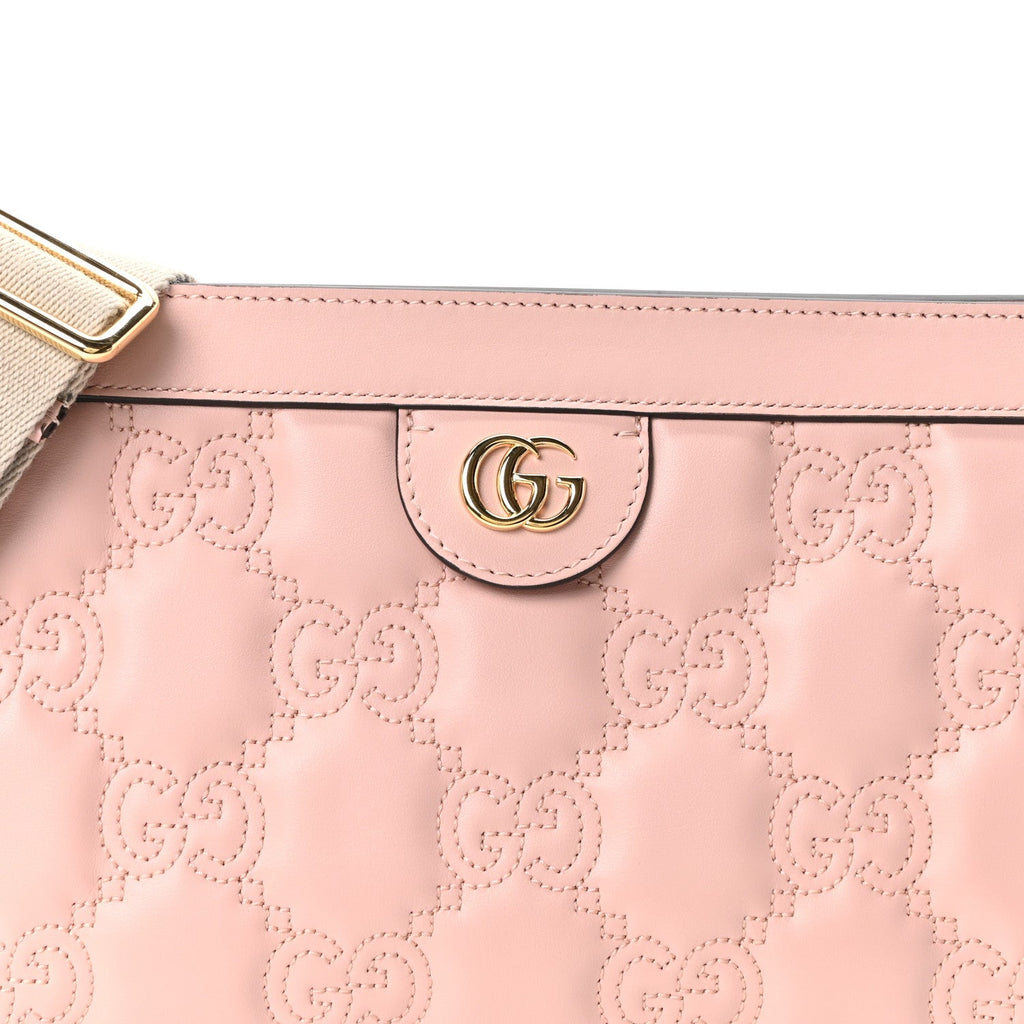 Calfskin GG Matelasse Small Slim Chain Shoulder Bag Perfect Pink Natural