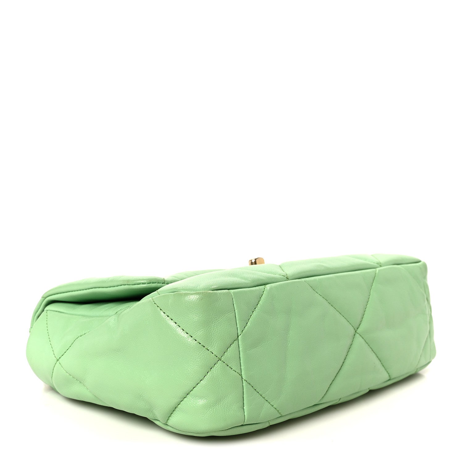 Goatskin Quilted Medium Chanel 19 Flap Light Green
