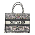 Canvas Embroidered Medium Around The World Book Tote White Multicolor