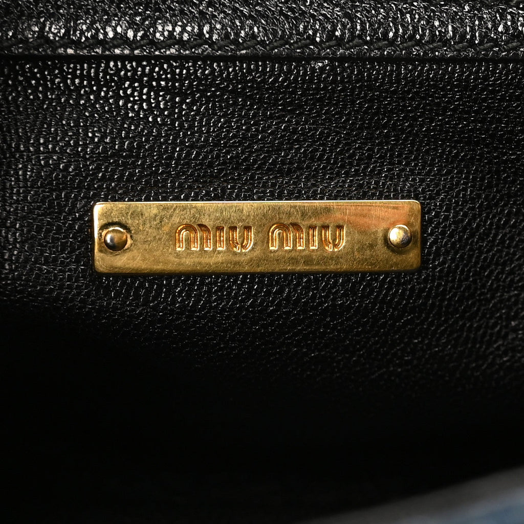 Denim Matelasse Biker Shoulder Bag Avio