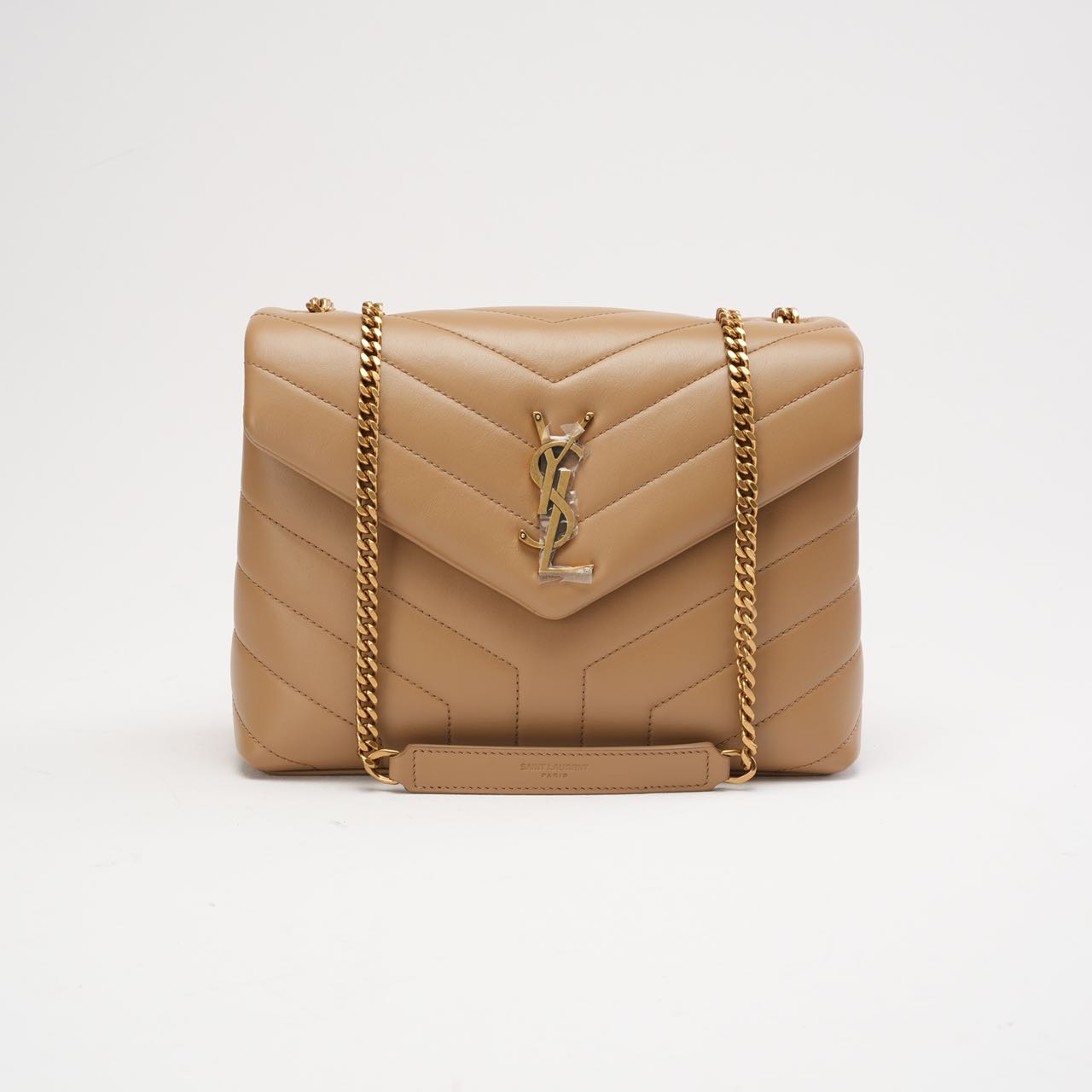 Saint Laurent Small Loulou Chain Satchel Dark Beige 2022