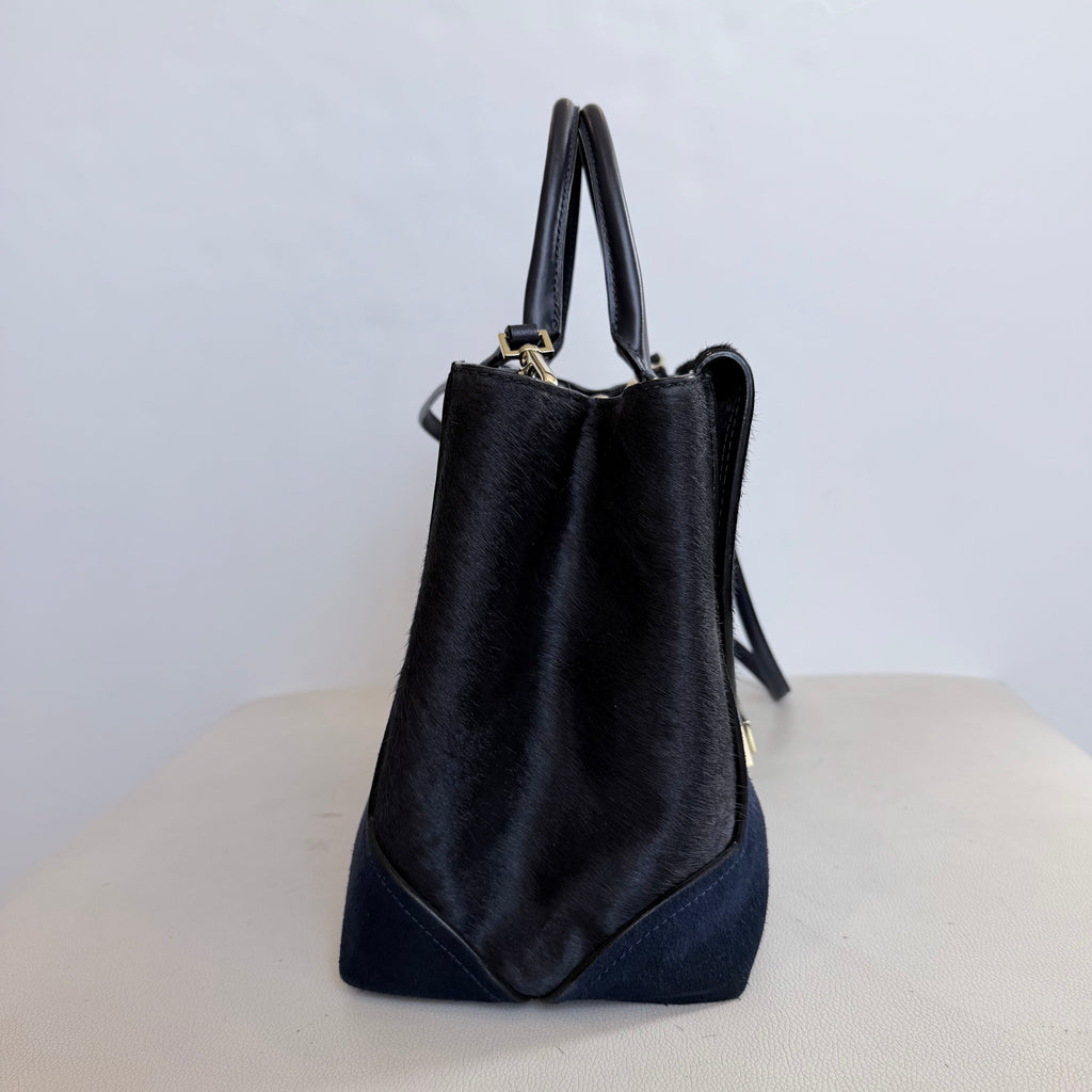 KATE SPADE TAIDEN Calf-Hair Tote Handbag in Midnight Blue NWOT
