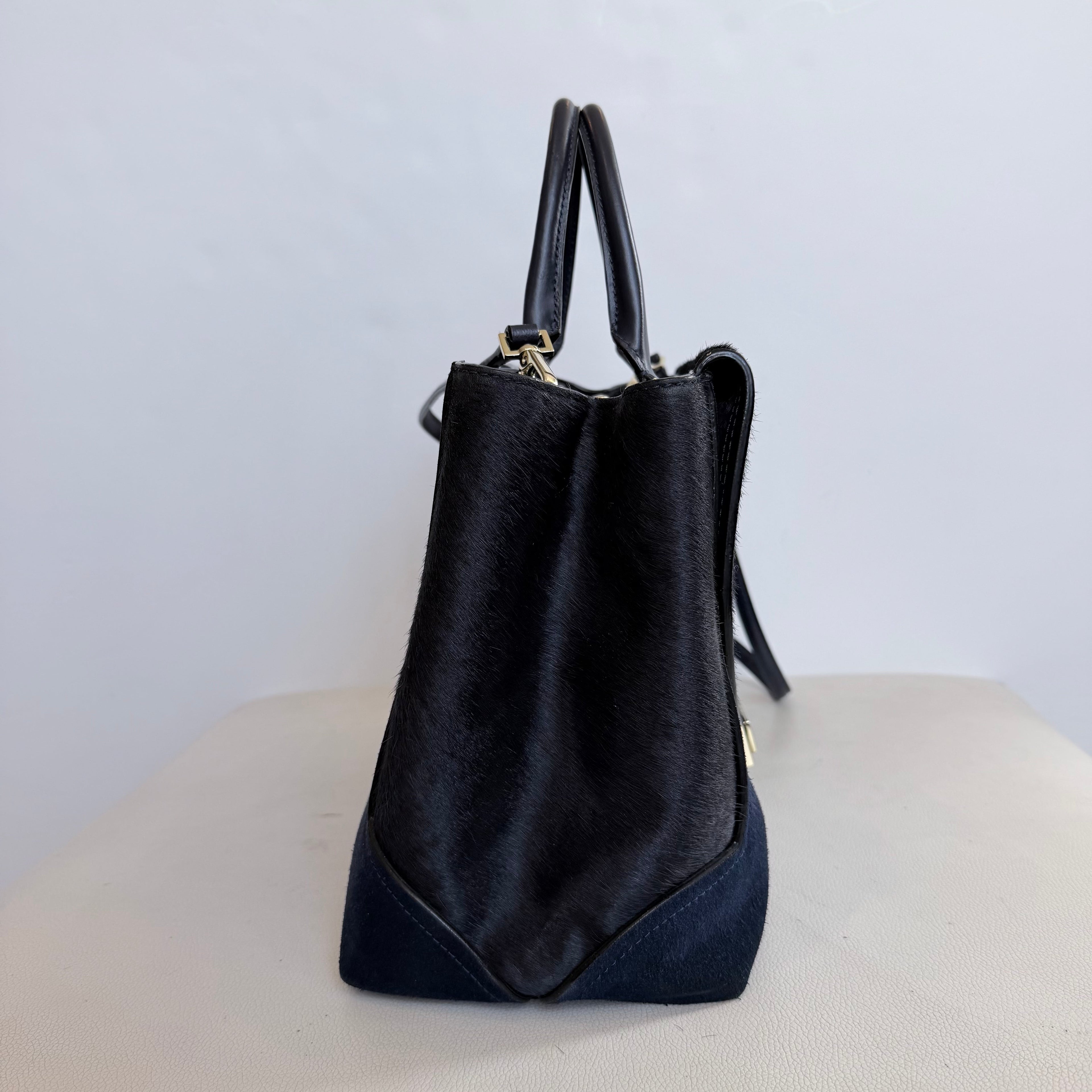 KATE SPADE TAIDEN Calf-Hair Tote Handbag in Midnight Blue NWOT