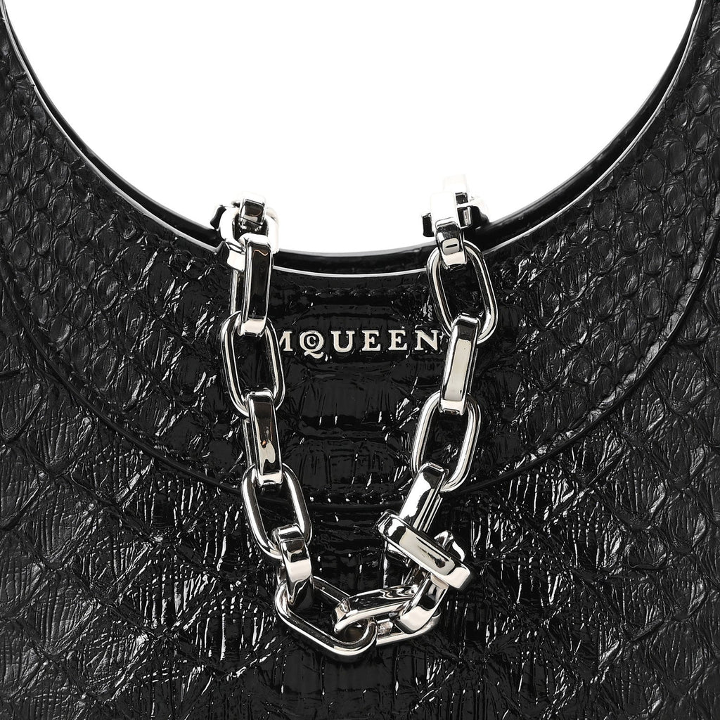 Snakeskin Crystal Mini T Bar Top Handle Black