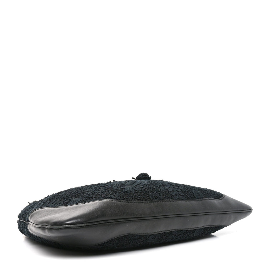 Calfsking Lace Large Jackie O Bouvier Hobo Black
