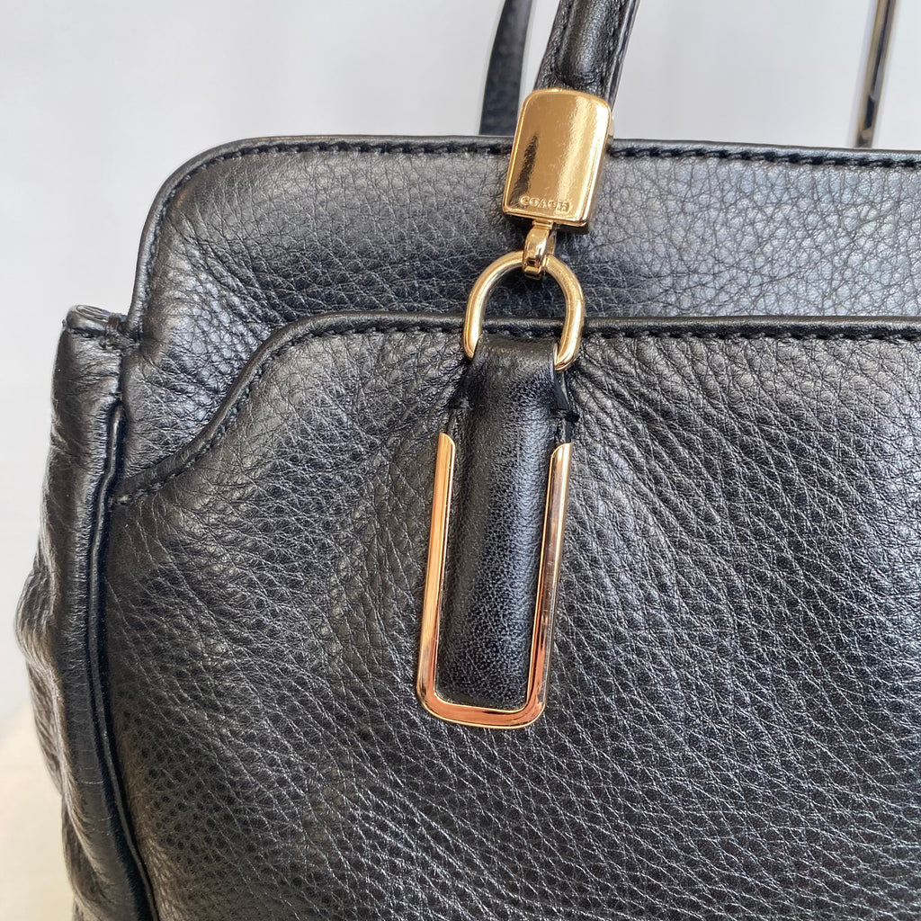 COACH Madison Kimberly CarryAll Pebbled Leather Black Handbag #25161