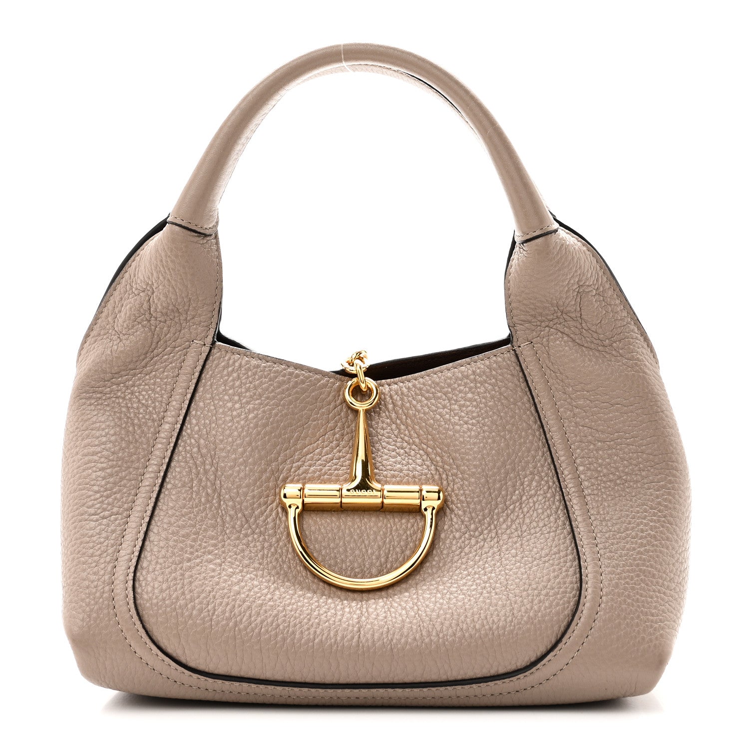 Grained Calfskin Softbit Medium Shoulder Bag Taupe
