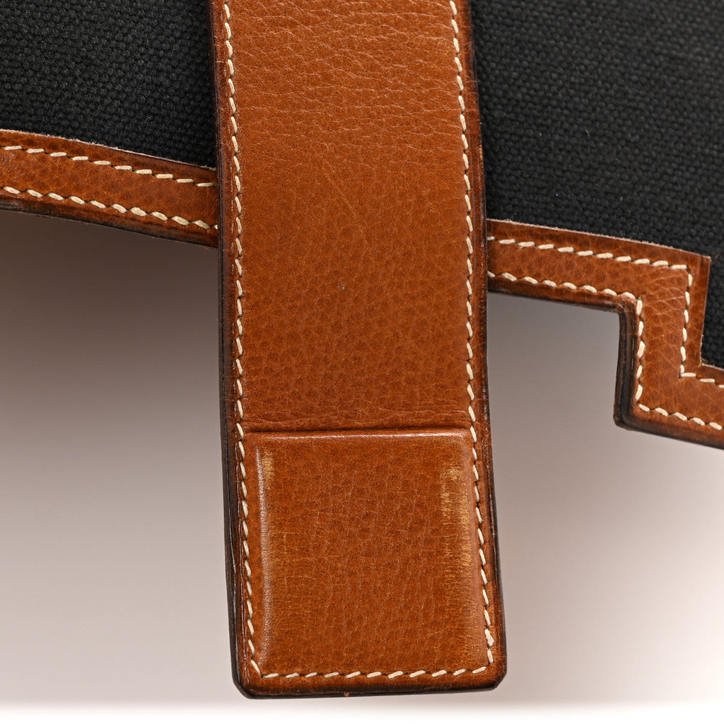Canvas Courchevel Medor Clutch Gold Brown