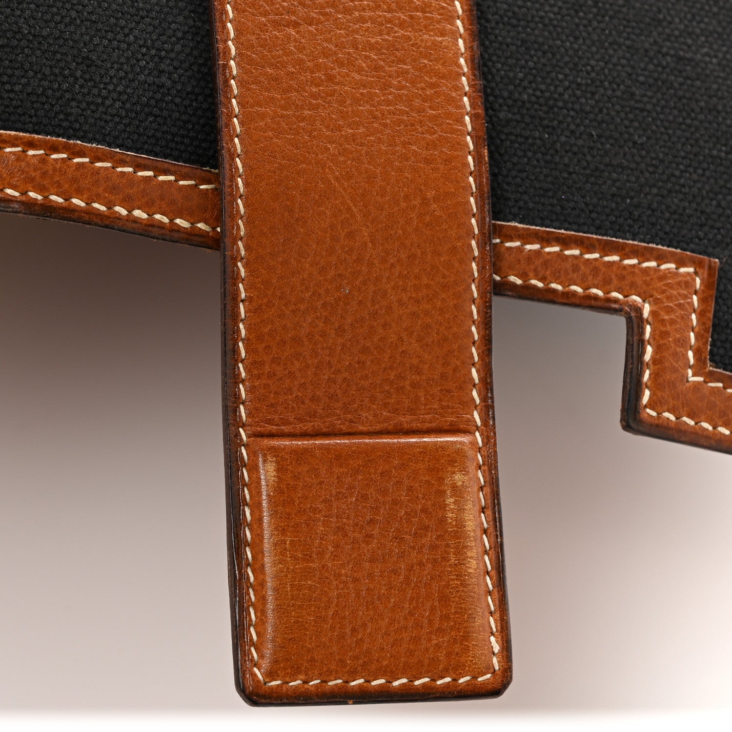 Canvas Courchevel Medor Clutch Gold Brown