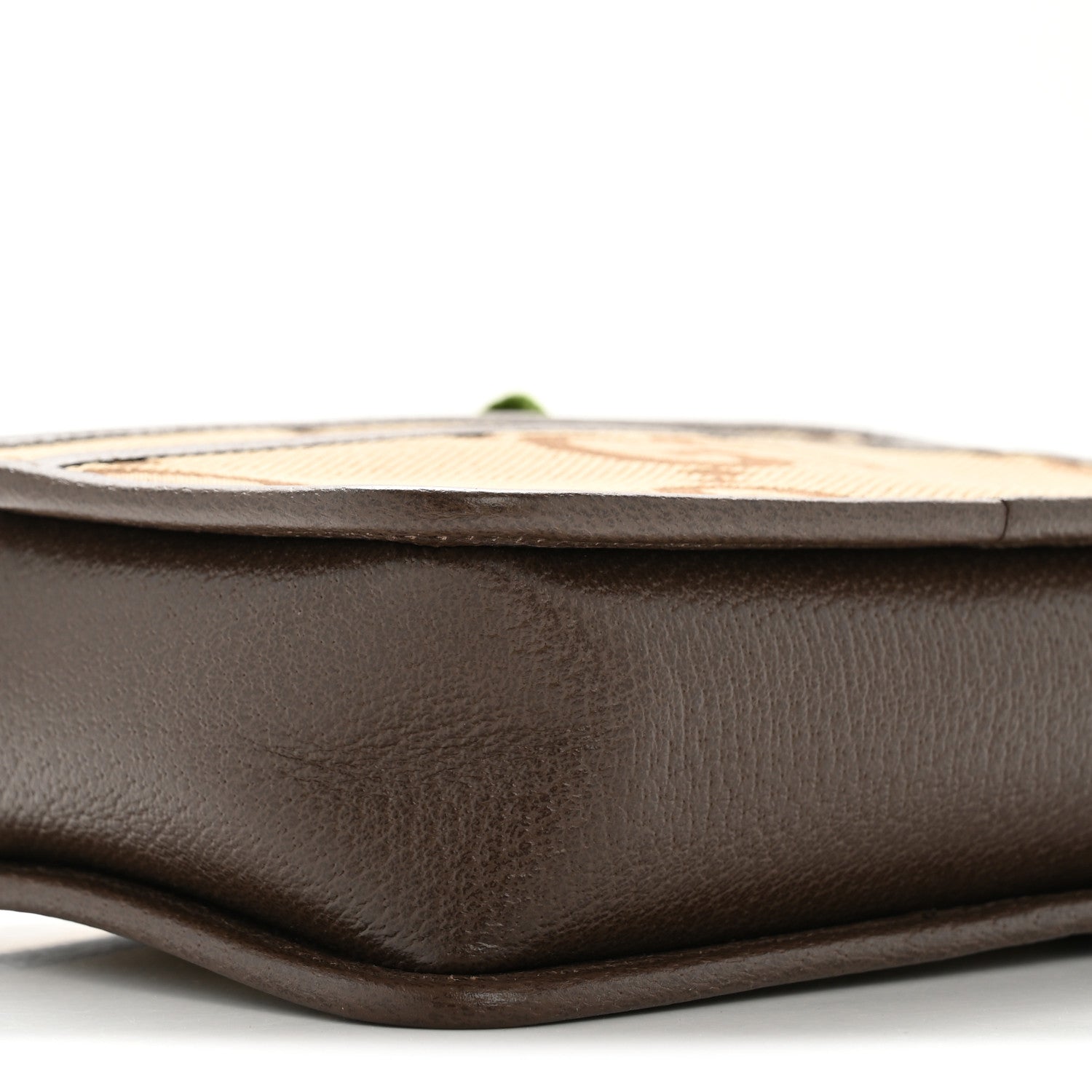 Monogram Jumbo GG Textured Dollar Calfskin Web Mini Crossbody Bag Camel Ebony New Acero