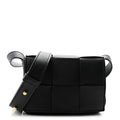 Lambskin Maxi Intrecciato Extra Mini Cassette Crossbody Bag Black