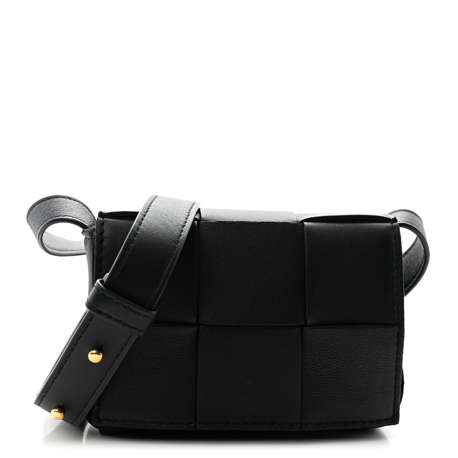 Lambskin Maxi Intrecciato Extra Mini Cassette Crossbody Bag Black