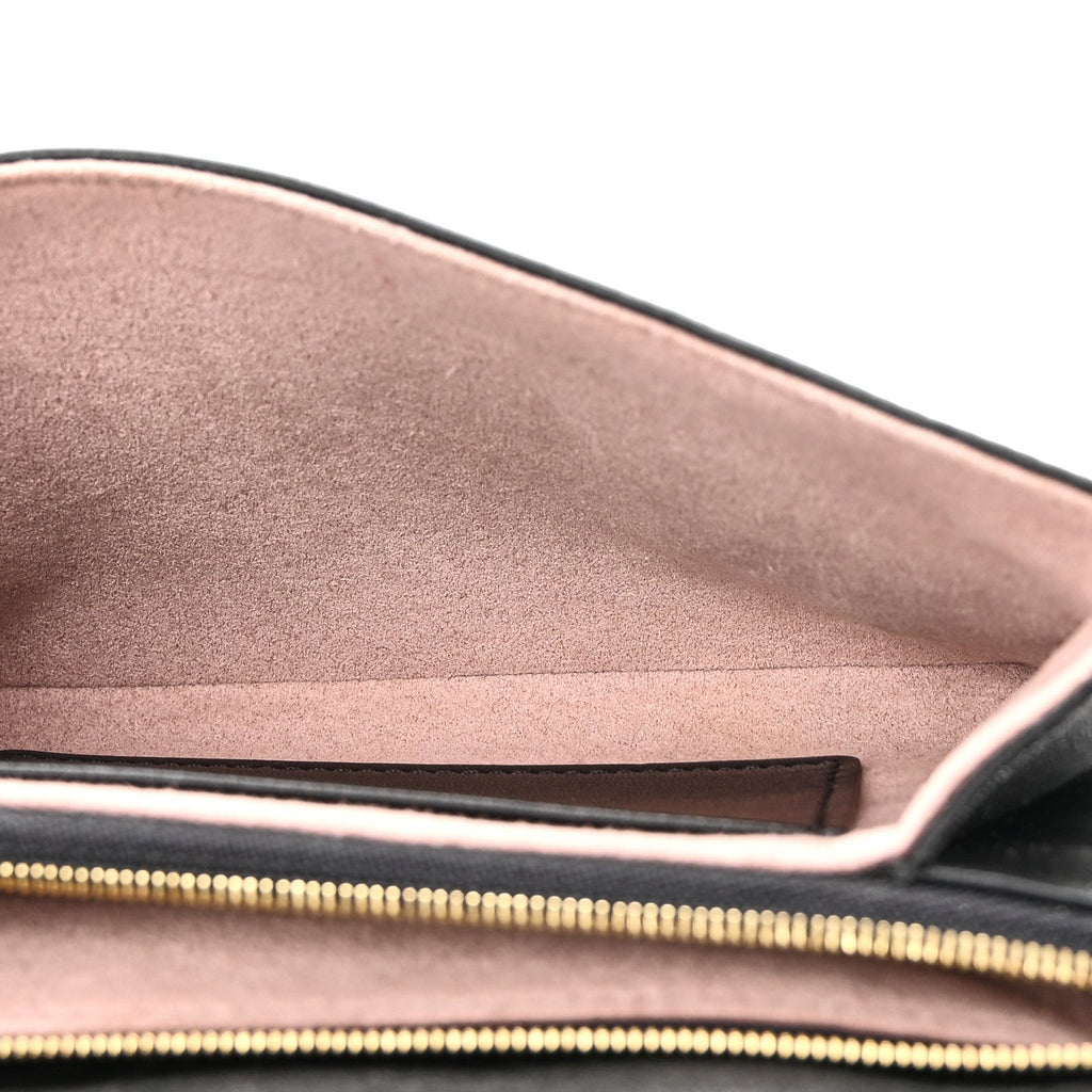 Lambskin Embossed Monogram Pochette Coussin Black